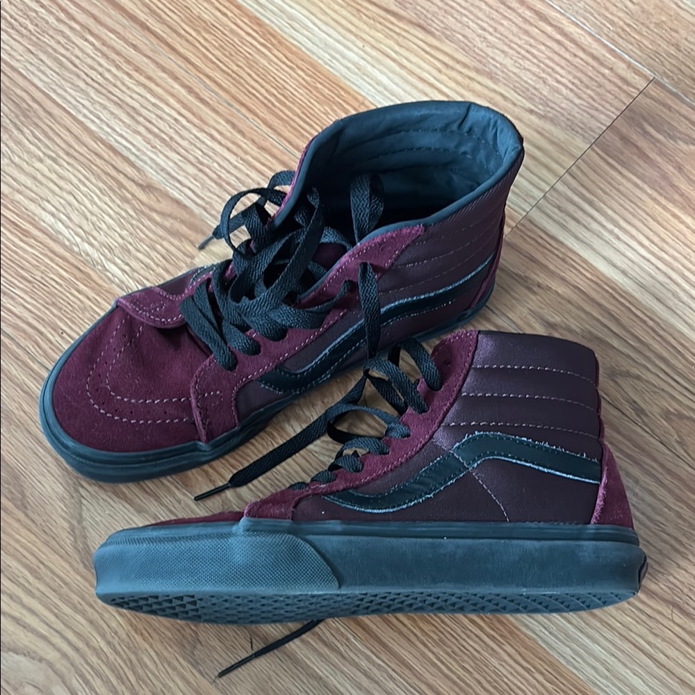 Vans Red and Black High-Top Sneakers